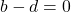 b - d = 0