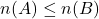 n(A) \leq n(B)