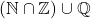 (\mathbb{N} \cap \mathbb{Z}) \cup \mathbb{Q}