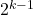 2^{k-1}