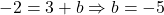-2 = 3 + b \Rightarrow b = -5