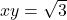 xy = \sqrt{3}