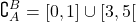 \[\complement_A^B = [0, 1] \cup [3, 5[\]