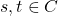 s, t \in C