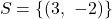 \[S = \{(3,\ -2)\}\]