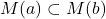 M(a) \subset M(b)