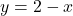 y = 2 - x