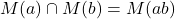 M(a) \cap M(b) = M(ab)