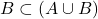 B \subset (A \cup B)