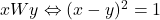 xWy \Leftrightarrow (x - y)^2 = 1
