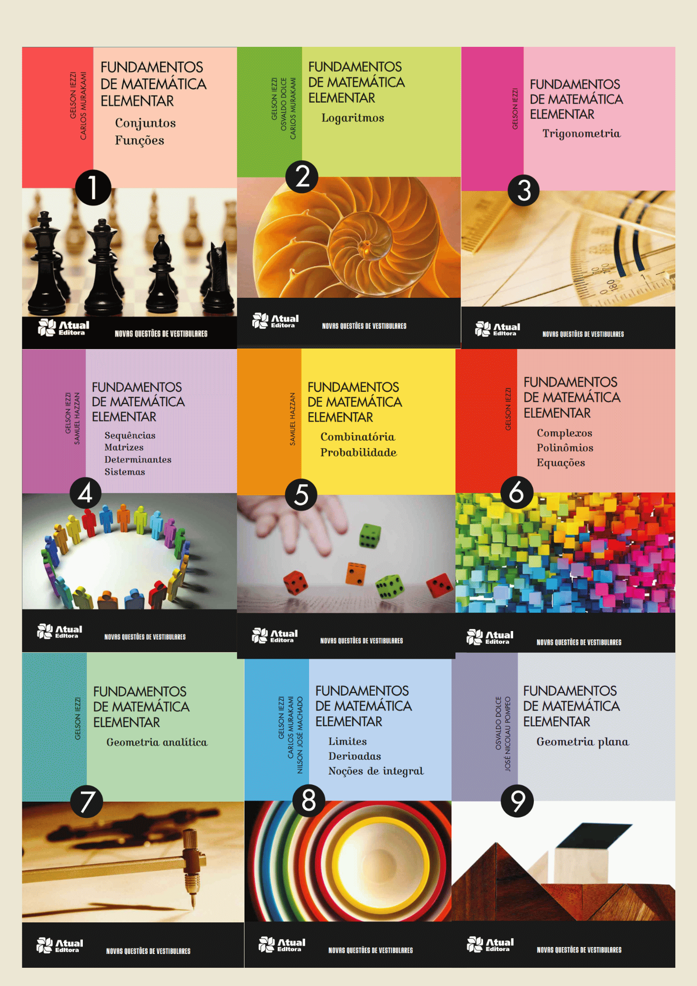 Capas dos livros fundamentos de matemática elementar